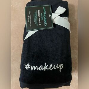 NWT “CYNTHIA ROWLEY” Black Embroidered Makeup Towels Set of 4